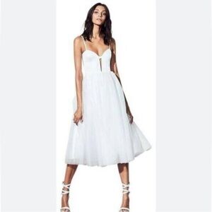 Fame and Partners White Tulle Corset Dress
